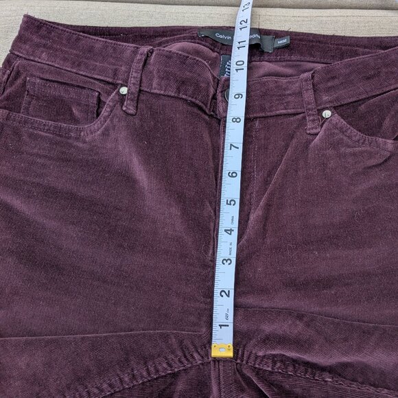 Calvin Klein Burgundy Ultimate Skinny Stretch Corduroy Pants - Picture 8 of 12
